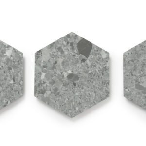 <span>4152</span> | Gray Quartz|GlueCore Mosaic | Hexagon|Gluedown|Waterproof|8-13/16" x 10-3/8" 3MM, 28MIL WEAR LAYER|12.255 sf/carton