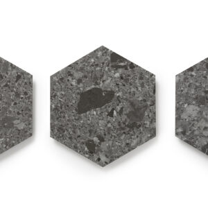 <span>4153</span> | Charcoal Quartz|GlueCore Mosaic | Hexagon|Gluedown|Waterproof|8-13/16" x 10-3/8" 3MM, 28MIL WEAR LAYER|12.255 sf/carton