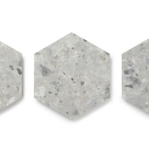 <span>4154</span> | Bone Quartz|GlueCore Mosaic | Hexagon|Gluedown|Waterproof|8-13/16" x 10-3/8" 3MM, 28MIL WEAR LAYER|12.255 sf/carton