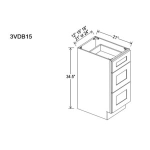 Vanity Sink Base Cabinet - Two Doors, Two False Drawer Front, Two Three Vanity Drawer Base - 60" Single Bowl|Size VD60S"|Single Bowl|60" W x 21"D x 34.5" H|Multiple Colors|(2) 3VDB12" + (1) VS36