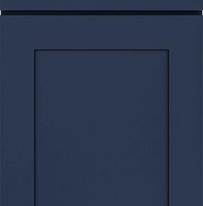 A navy shaker cabinet door